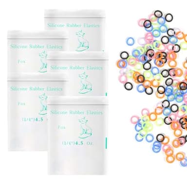 Annhua 500 Pack Neon Elastic Rubber Bands, 4.5 Oz 1/4" Dental Braces Rubber Bands, Multicolor, Unisex, Orthodontic Supplies