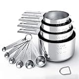 TILUCK Stainless Steel Measuring Cups & Spoons Set, Cups and Spoons,Kitchen Gadgets for Cooking & Baking (Medium)