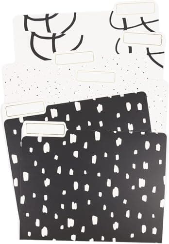 U Brands Fashion File Folders, 1/3-Cut Tabs in Assorted Positions, Letter Size, Office Supplies, 6 Count (Artistic Elements)
