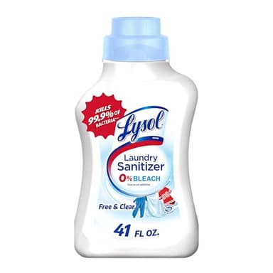 Lysol Laundry Sanitizer Additive, Sanitizing Liquid for Clothes and Linens, Eliminates Odor Causing Bacteria, Free from Fragrance & Dyes, 41oz