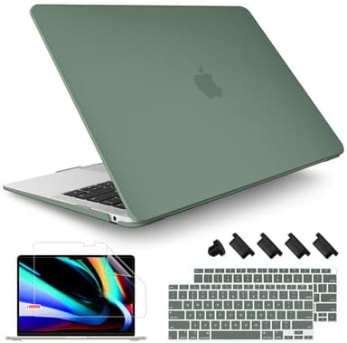 May Chen Compatible with New MacBook Air 13 inch Case 2021 2020 2019 2018 Release Model: M1 A2337 A2179 A1932, Plastic Hard Shell Case for MacBook Air 13 inch with Retina Display Fits Touch ID, Green
