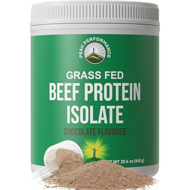 Grass Fed Beef Protein Powder - Lactose Free Great Tasting Beef Protein Isolate. Complete Animal Based Non Dairy Paleo Carnivore Supplement for Prime Muscle Building. No Whey. Chocolate Flavor