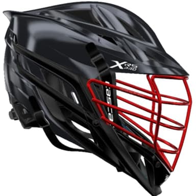 Cascade XRS Pro Lacrosse Helmet – Enhanced Vision, Superior Comfort & Custom Multi-Color Combos for Adult Players (Graphite/Red Chrome Mask/Black Chin)
