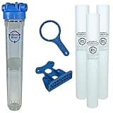 Tankless Water Heater Filter, KleenWater KW2520SCALEX-3 Tankless Hot Water Filter System, Polyphosphate Filter for Scale Prevention