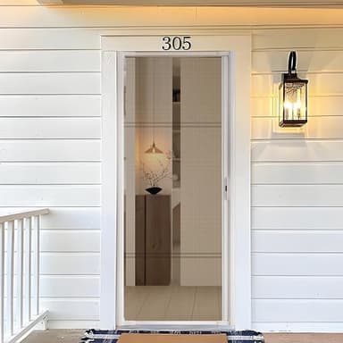 Guardian Retractable Screen Door Retractable Screen Doors for Single Door (36''x 80'',White) Easy Assemble Invisible Screen Door Mosquito Proof for Patio Adjustable Width 32''- 36''