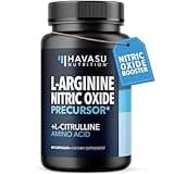 L-Arginine Capsules Nitric Oxide Supplement for Men with L-Citrulline - 1200mg L Arginine and L Citrulline Blend - Non-GMO Veggie Capsule for Performance, Endurance and Muscle - 1 Month Supply