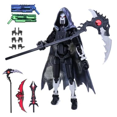 T13 Action Figure Set, 3D Printed Toy T13, Dummy 13 Titan 13,t13 Action Figure Accessories，Death Cape, Skeleton Robot, Cool Robot Stop Motion Animation Figure (Gray-Black)