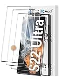 AACL [Fingerprint Compatible][3-Pack] 3D Curved Tempered Glass for Samsung Galaxy S22 Ultra 5G Screen Protector, [Easy Installation with Alignment][Anti-Scratch][Case Friendly]