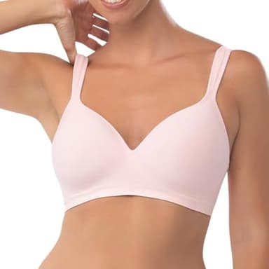 Underoutfit Perfect Neckline Wireless Bra - Comfy Women's Bra Without Underwire in Crystal Rose