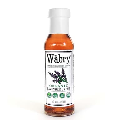 Wäbry Lavender Syrup – 16.4oz (468g), Natural Coffee Syrup, Organic Snow Cone Syrup for Drizzling in Shaved Ice, Lattes, Tea & Soda, Non-GMO, Dye-Free & Vegan Syrups – 12 Servings Per Bottle