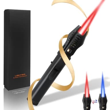 Lamsen Lightsaber Torch Lighter – Butane Refillable Kitchen Torch, Adjustable Flame Torch, Windproof Blow Torch, Safety Lock, for BBQ, Brulee, Cooking – Unique Lighter Gift for Fest(Gas Not Included)