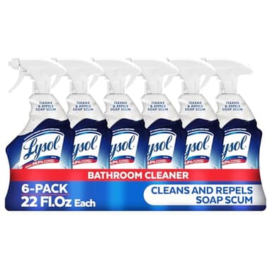 Lysol Power Foaming Cleaning Spray for Bathrooms, Foam Cleaner for Bathrooms, Showers, Tubs, 22oz (Pack of 6)