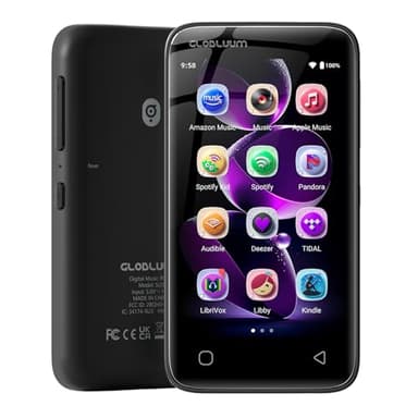 160GB MP3 Player with Bluetooth 5.0 and WiFi, Music Player with Spotify, Audible, Amazon Music, Pandora, Libby, Spotify Kids, 4" Touchscreen Android MP4 Player with HiFi Sound (Black)