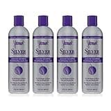 Jhirmack Silver Brightening Purple Shampoo Set of 4 for all types of silver, grey, and blonde hair