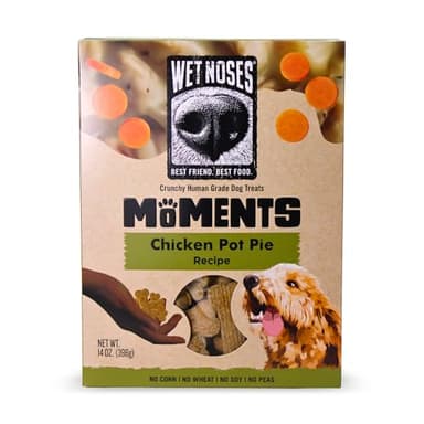 Wet Noses Moments Non-GMO Chicken Pot Pie Bone Crunchy Dog Treats - 14oz | No Corn, Wheat, Soy or Peas, Made with 6 Simple Ingredients