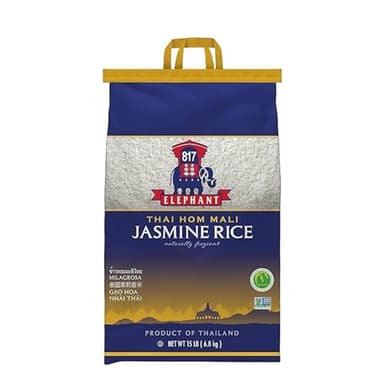 817 Elephant Thai Hom Mali White Jasmine Rice - 15 lb Bag