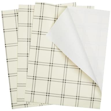 The Gift Wrap Company 58-189205 Plaid Flat Gift Wrapping Paper Sheet Set, 30" x 23", Black and Crème, 3 Pieces