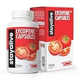 STAY ALIVE Lycopene Supplement for Men 60mg, Natural Tomato Extract Powder, 120 Capsules with 4 Months Supply, 100% Veg Lycopene Complex, Non-GMO and Gluten Free Carotenoid Supplement