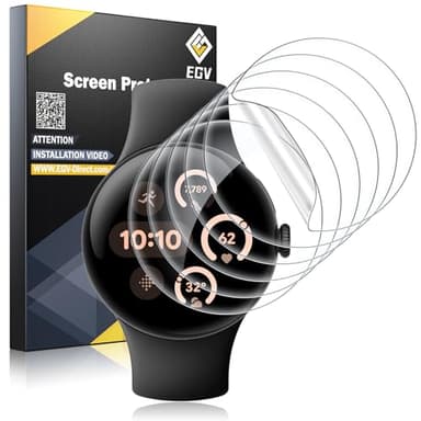 EGV 6 Pack for Google Pixel Watch 45mm Screen Protector, Pixel Watch 4/3 Screen Protector [Upgrade Flexible Film] Self-Healing, Anti-Scratch, [Non-Bubbles] Soft HD TPU