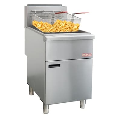 Backychu Commercial Deep Fryer -5-Burner Natural Gas Fryer CSA, 75-100 lbs Capacity, 150,000 BTU/h Adjustable Thermostat 200°F-400°F, Stainless Steel Gas Liquid Propane Deep Fryer for Restaurants
