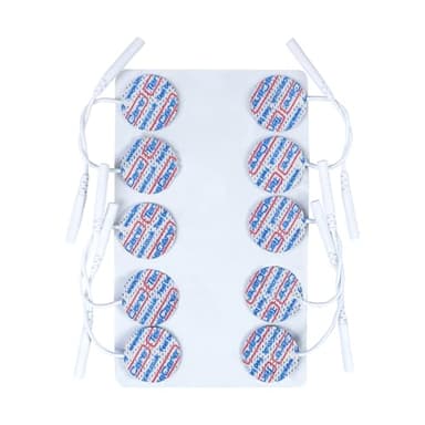 TensCare 1" Circular TENS Unit Replacement Pads, 1 Pack of 10 Electrodes – Reusable Latex-Free 2mm Pin Electrode Pads for TENS, EMS, Microcurrent & IFT – Ideal for Small Areas, Hands & Face