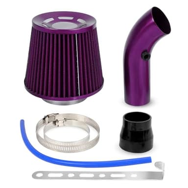 BARTOO 3'' Cold Air Intake Kit Aluminum Automotive Cold Air Intake Pipe Filter Induction Flow Hose Pipe Kit, Purple