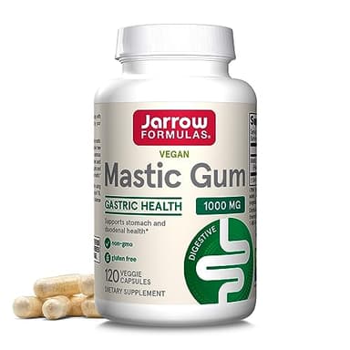 Jarrow Formulas Mastic Gum 1000 mg - 120 Veggie Caps - Mastic Gum Capsules Supporting Stomach and Duodenal Health - 60 Servings