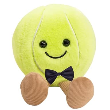 Cuddly Big Soft Plush Realistic Tennis Ball Halloween Stuffed Toy Doll, 6" Tennis Plushie Toys Best Birthday Christmas Anniversary Fiesta Party Classroom Prizes Gifts for Adults Kids Baby Toys