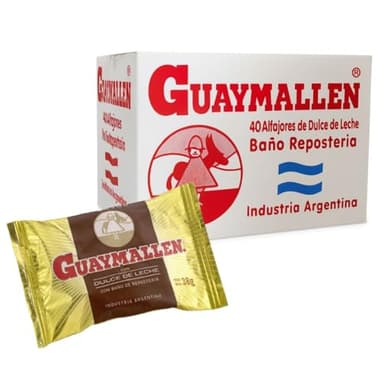 Guaymallen Chocolate Alfajor with Dulce de Leche Sauce, 38 g / 1.34 oz (Pack of 40)