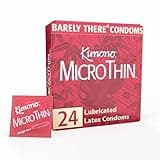 Kimono MicroThin Condoms - Premium Lubricated Natural Latex, Thinnest, Vegan-Friendly, No Latex Odor - Thin, Strong, and Extra Sensitive - Pack of 24