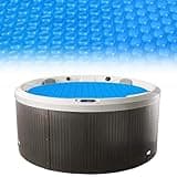 NOVWANG Hot Tub Cover, 16-mil Hot Tub Thermal Blanket for 71 Inch and Below Round Hot Tub, Heavy Duty Bubble Solar Cover Floating Insulating Solar Heating Blanket for Outdoor Indoor Hot Tub Spa