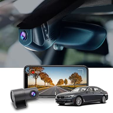 Fitcamx Front 4K+Rear 1080p Dash Cam Adapts for BMW F Chassis (Model B) 1 2 3 4 5 7 Series X1 X2 X3 X4 X5 X6 X7, OEM Style, Built-in WiFi & APP, Dual HD Video, Loop Recording, G-Sensor, 128GB Card
