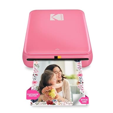 KODAK Step Instant Smartphone Photo Printer, Portable Mini Color Wireless Mobile Printer, Zink 2x3” (5.1x7.5 cm) Sticky-Back Photos, Bluetooth Compatible with iOS & Android Devices, Editing App, Pink