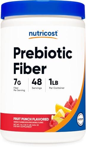 Nutricost Prebiotic Fiber Fruit Punch Flavored (1 Pound) - Vegan, Gluten-Free, GMO-Free