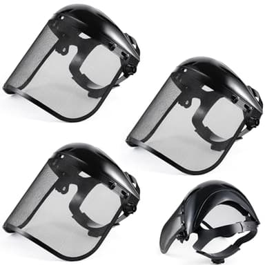 Copkim 3 Pack Safety Face Shield with Mesh Visor, Chainsaw Faceshield, Full Protection Safety Face Mask, Mesh Helmet for Weed Eating Whacking Yard Construction Cutting Work
