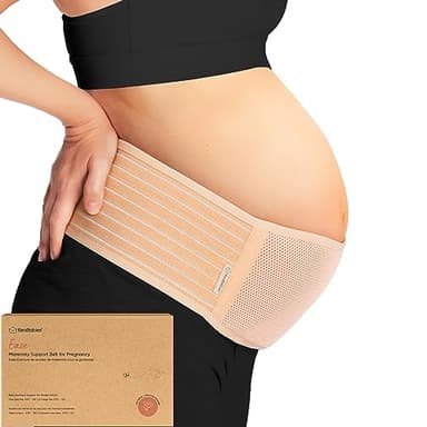 KeaBabies Maternity Belly Bands for Pregnant Women - 1-Pack, Soft & Breathable Pregnancy Belly Support Band, Easy Adjustable Maternity Belt for Back, Pelvic Support, Comfortable (Classic Ivory, M/L)