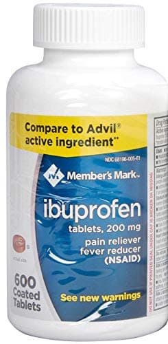 Member's Mark Ibuprofen Coated Tablets 200mg Pain Reliever Fever Reducer, 1 Bottle, 600 Tablets