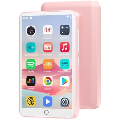 80GB MP3 Player with Bluetooth and WiFi, Oilsky 4.0" IPS Touch Screen MP3 Player with Speaker, Music Player with Spotify, Audible, Amazon Music, Deezer, MP4 Android Music Player Up to 512GB (Pink)