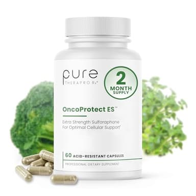 Pure Therapro Rx OncoProtect ES HIGH DOSE Sulforaphane Supplement, Made in USA | 2 Month Supply | 706 mg Patented Activated BroccoRaphanin Broccoli Seed Extract | Glucoraphanin + Myrosinase