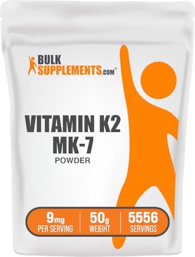 BulkSupplements.com Vitamin K2 Powder - Vitamin K2 MK-7, as Menaquinone Powder - K2 Vitamin Supplement for Wellness, Gluten Free, 9mg per Serving, 50g (1.8 oz) (Pack of 1)