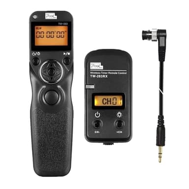 Pixel LCD Wireless Shutter Release Remote Control TW283-DC0 Compatible with Nikon Z8 Z9 D3 D810A D3s D4 D5 D6 D800 D850 D800E D810A D810 D700 D500 D300 D300s D200 F100 F90 F90X F6 F5 N90s D1X D2H