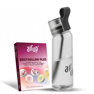 air up water bottle (22 oz) for school, sports, gym | includes 5 scent pods & straw | flavored bottle in white – also for kids, boys, girls | no calories, sugar-free and suitable for carbonation