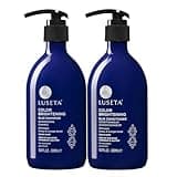 Luseta Blue Shampoo & Conditioner Set - Color Brightening for Brassy and Brunette Treated Hair, Revive Cool Tones, 2x 16.9oz