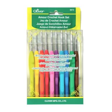 Clover 3672 Amour Crochet Hook Set, 10 sizes