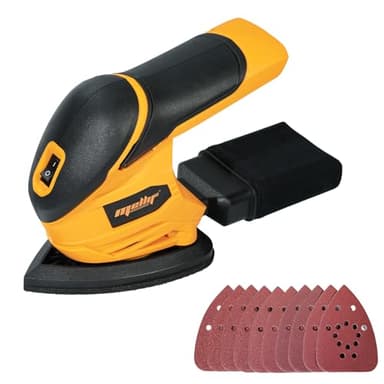 Cordless Detail Sander Compatible with Dewalt 20V MAX Battery(Tool Only), 12000 Rpm Compact Electric Mouse Sander, w/10pcs Sandpaper, Dust Collection Bag, for Detailing, Sanding
