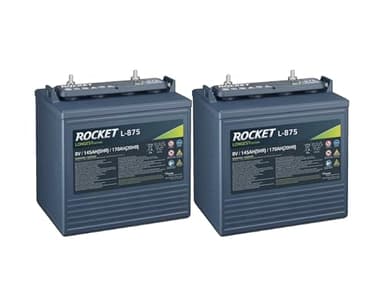 Rocket L-875 170Ah 8V Golf Cart Battery - Replaces Trojan T-875 (Set of 2)