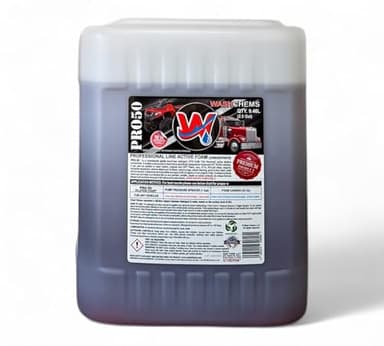 Wash Chems Pro50 Touchless One Step Car Wash Detergent Soap Concentrate - No Brushing, Commercial Grade Professional Auto Foam Cleaner Also Great for Trucks, RVs, Tractors (2.5 Gallons)