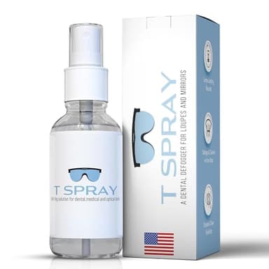 T-Spray Anti Fog Spray - Professional-Grade Anti-Fog Spray for Glasses, Dental Loupes, Hockey mask, Motorcycle Visor, Snorkel Mask, Swim Goggles - Reef-Safe and Eyeglasses Cleaner - Made in USA - 2oz