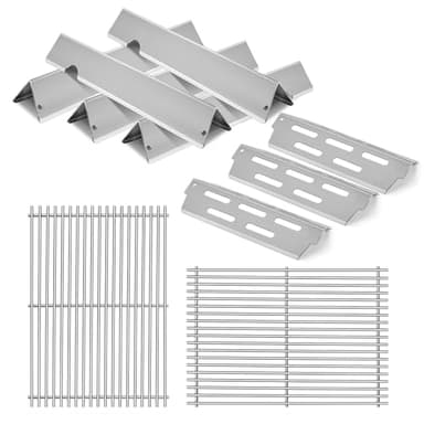 OTAMECE Stainless Steel Grill Grates with 66032 Flavorizer Bars for Weber Genesis II Grill Parts GS4,66095 Cooking Grates 66795 Heat Deflector Replacement Parts for Weber Genesis ii E-310 E-315 S-335