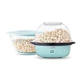 DASH SmartStore™ Deluxe Stirring Popcorn Maker, Hot Oil Electric Popcorn Machine with Large Lid for Serving Bowl and Convenient Storage, 24 Cups – Aqua